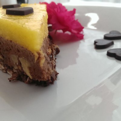 Ciasto z musem czekoladowym i mango :)