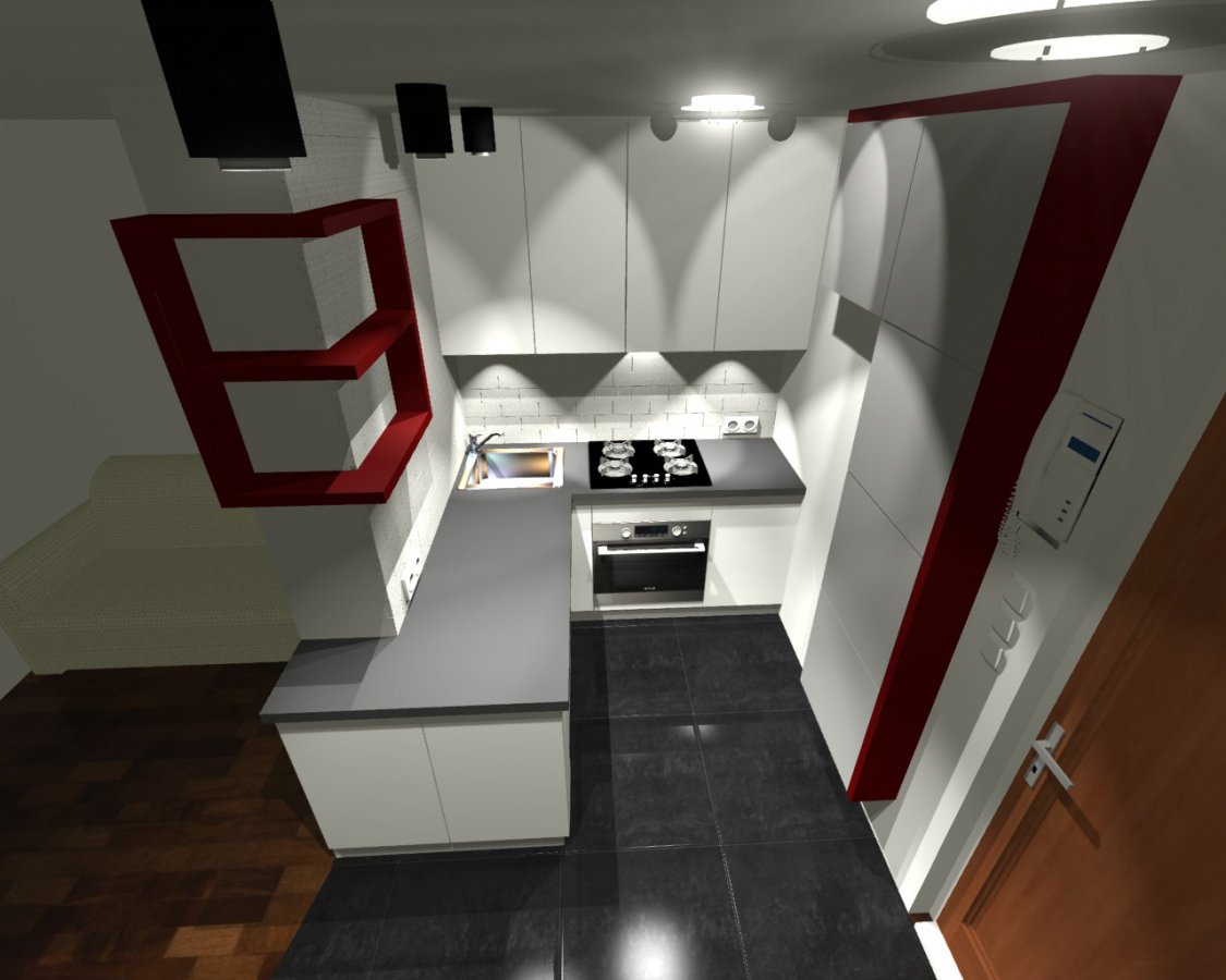 Kuchnia w kawalerce. 