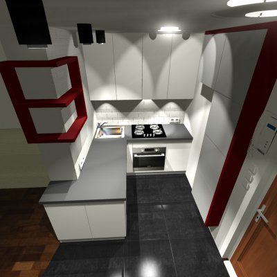 Kuchnia w kawalerce. 