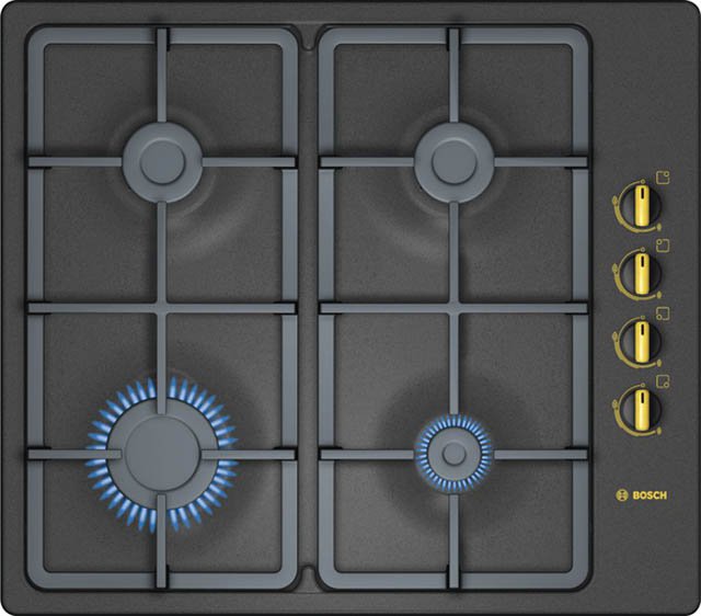 Czarna płyta gazowa Bosch