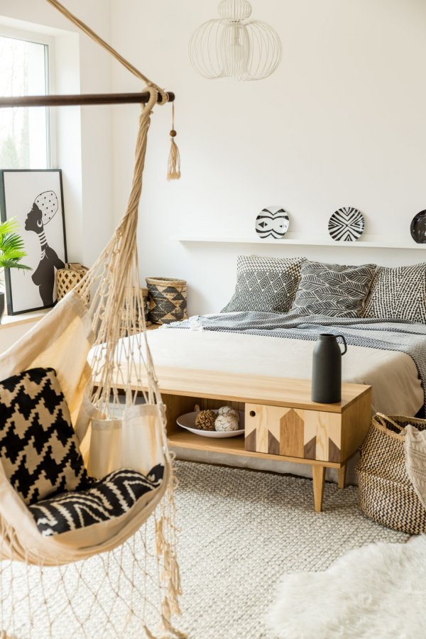 Hamak brazylijski w sypialni