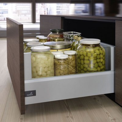 Szuflady ArciTech z prowadnicami Silent System Hettich