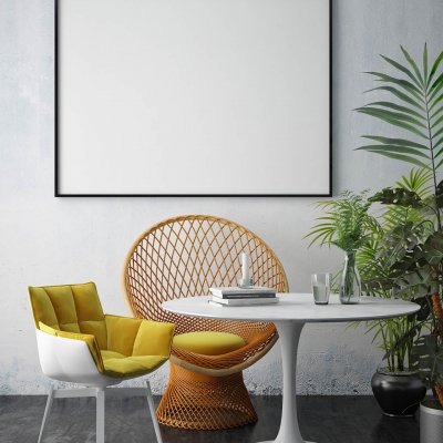 Betonowa ściana w salonie 