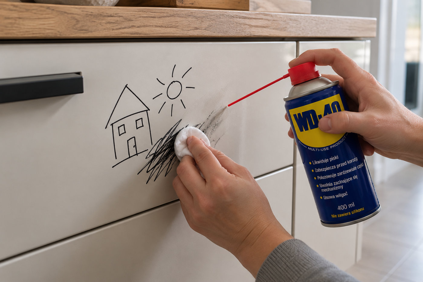 Usuwanie śladów po markerze WD-40